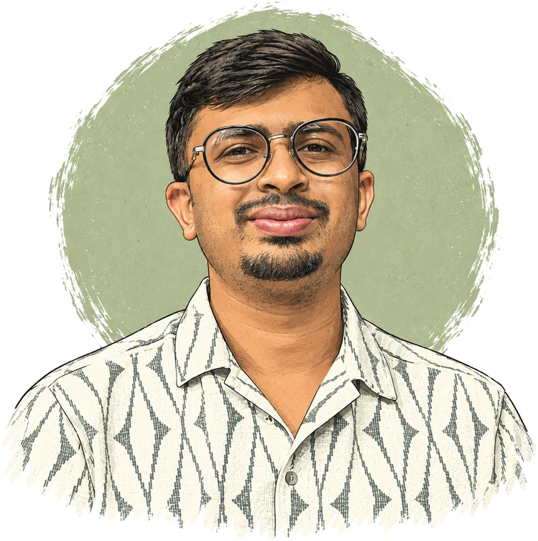 Illustrated portrait of Kishore